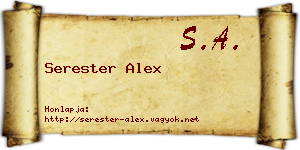 Serester Alex névjegykártya